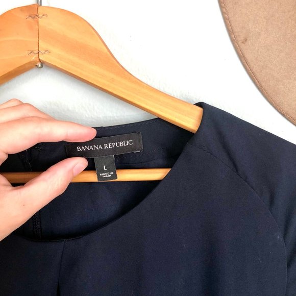 Banana Republic Navy Tie-Waist Dress - Size Large - Picture 12 of 13